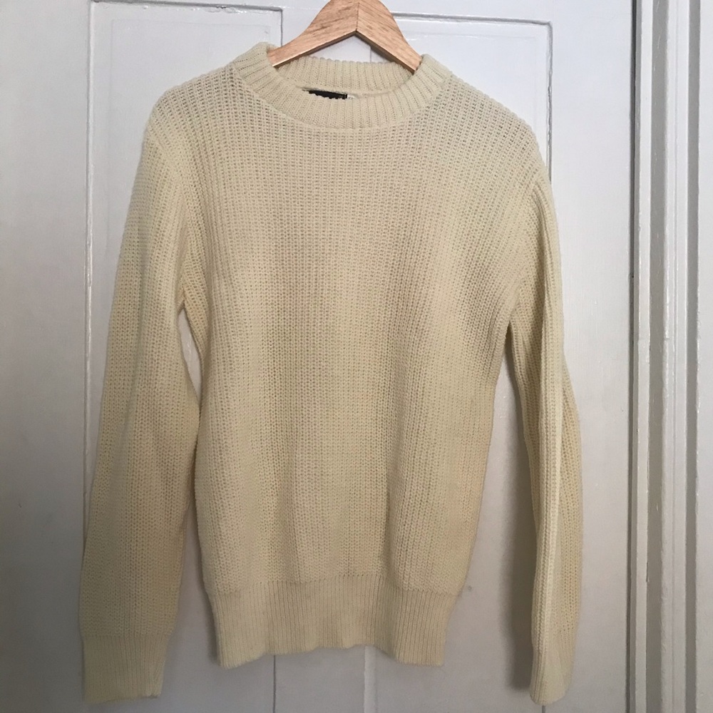 Vintage Crewneck Knit Cream Sweater